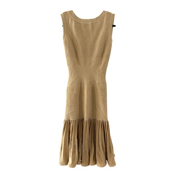 Alaia Silk Drop Waist Pleated Dress - Picture 1 of 4